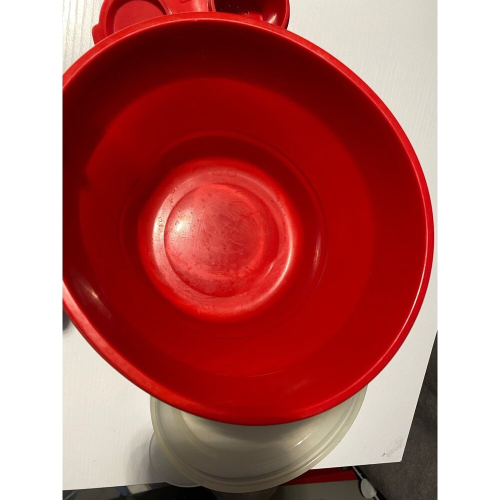 Pampered Chef Red Silicone Microwave Popcorn Maker Bowl #1457 - Picture 3 of 7